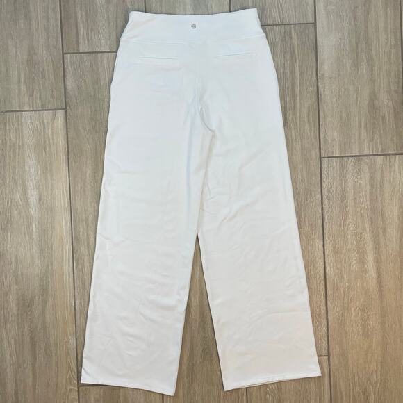 G4Free White Wide Leg Pants Women’s Medium M 8/10 28.5 Inseam Pull On Stretch - Picture 2 of 8